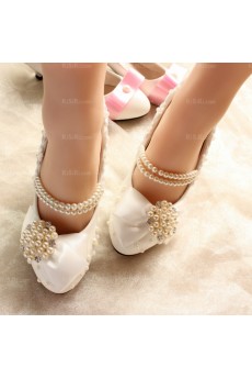 Elegant Wedding Bridal Shoes with Pearl and Rhinestone