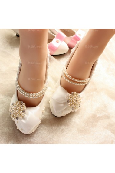 Elegant Wedding Bridal Shoes with Pearl and Rhinestone