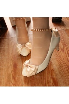 Best Wedding Bridal Shoes with Bowknot and Pearl