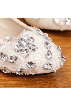 Elegant Wedding Bridal Shoes with Bowknot and Rhinestone