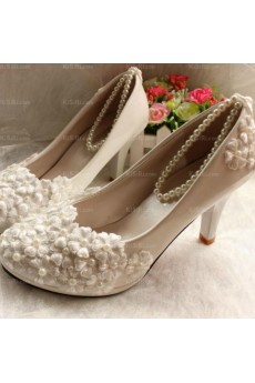 Best Wedding Bridal Shoes with Flower and Pearl