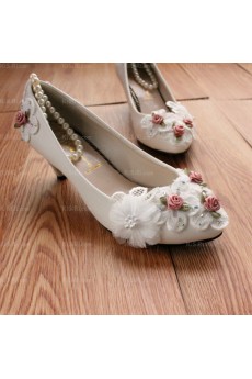 Beautiful Lace Bridal Wedding Shoes with Pearl