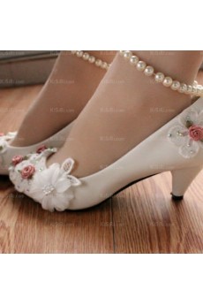 Beautiful Lace Bridal Wedding Shoes with Pearl