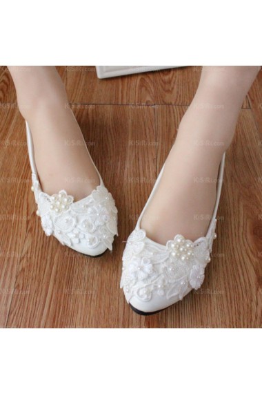 Cheap Lace Bridal Wedding Shoes with Pearl