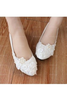 Cheap Lace Bridal Wedding Shoes with Pearl