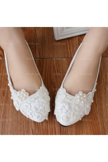 Cheap Lace Bridal Wedding Shoes with Pearl