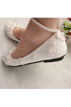 Discount Lace Bridal Wedding Shoes with Flower and Pearl