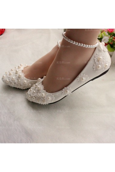 Discount Lace Bridal Wedding Shoes with Flower and Pearl