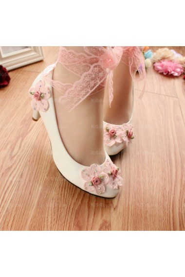 Elegant Lace Bridal Wedding Shoes with Flower 