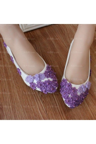 Fashionable Lace Bridal Wedding Shoes with Flower and Pearl