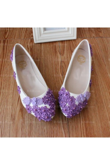 Fashionable Lace Bridal Wedding Shoes with Flower and Pearl