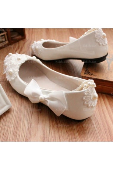 Elegant Wedding Bridal Shoes with Bowknot and Pearl