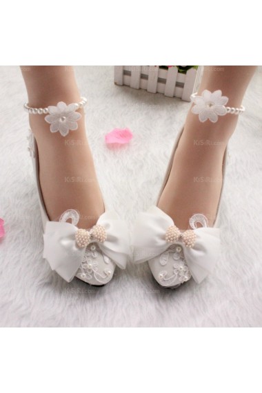 Cheap Comfortable Wedding Bridal Shoes with Bowknot Pearl