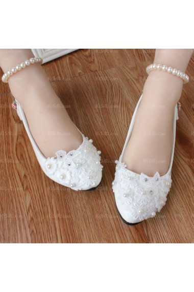 Fashionable Lace Bridal Wedding Shoes with Flower and Pearl