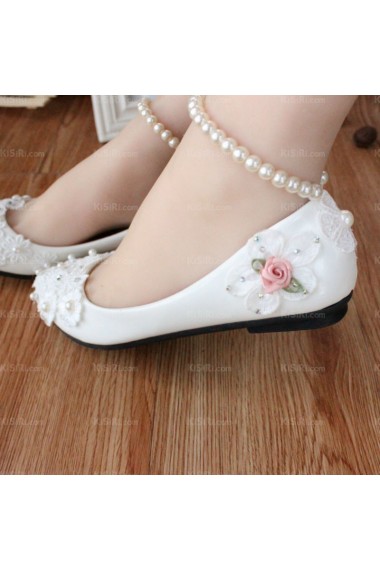 Fashionable Lace Bridal Wedding Shoes with Flower and Pearl