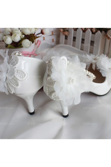 Cheap Wedding Bridal Shoes with Hand-made Flower Pearl