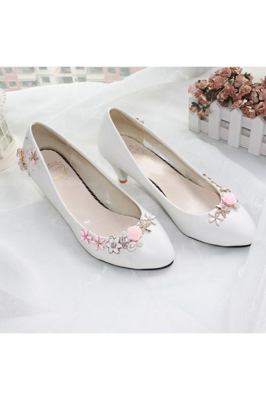 Best Wedding Bridal Shoes with Flower and Rhinestone