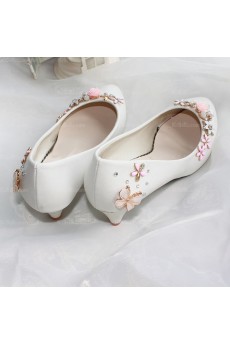 Best Wedding Bridal Shoes with Flower and Rhinestone