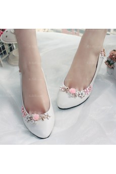 Best Wedding Bridal Shoes with Flower and Rhinestone