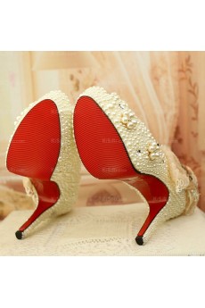 Fall Discount Wedding Bridal Shoes with Rhinestone Bowknot Pearl