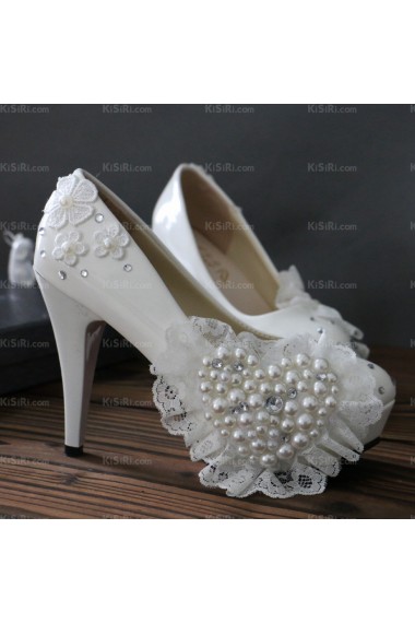 Cheap Lace Bridal Wedding Shoes with Rhinestone Pearl