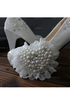 Cheap Lace Bridal Wedding Shoes with Rhinestone Pearl