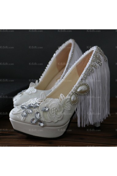 Lace Bridal Wedding Shoes with Rhinestone and Tassel for Sale 