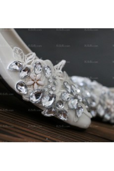 Cheap Lace Bridal Wedding Shoes with Rhinestone 