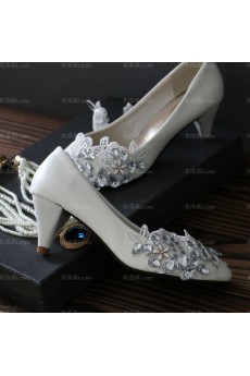 Cheap Lace Bridal Wedding Shoes with Rhinestone 