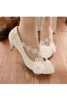 Best Lace Bridal Wedding Shoes with Pearl