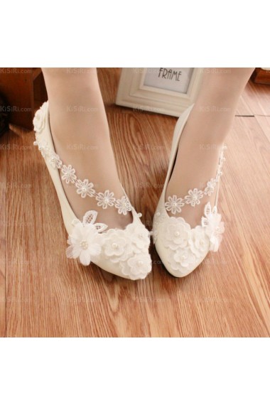 Best Lace Bridal Wedding Shoes with Pearl