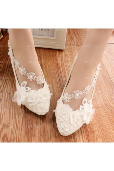 Best Lace Bridal Wedding Shoes with Pearl