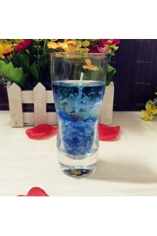 Cheap Blue Glass Cup Jelly Candles for Sale